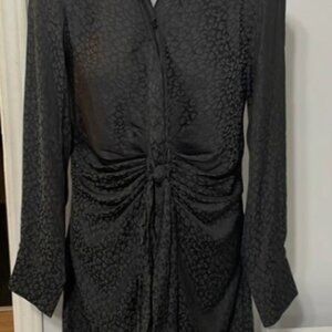 Steve Madden Black Tie Cheetah Print Mini Dress Size Medium